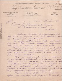 lettera dell'Ing. Einstein. Clicca sull'immagine per vederla ingrandita. File in formato jpg 121 kb